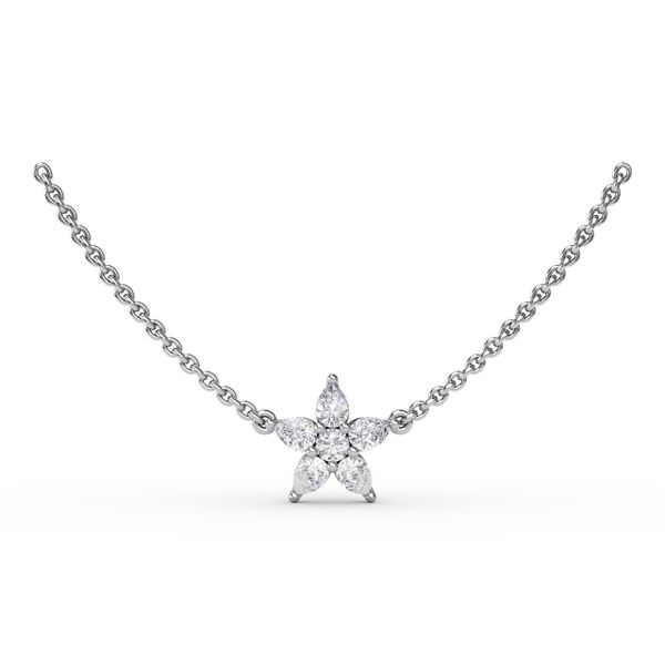 Petite Floral Diamond Necklace  Cornell's Jewelers Rochester, NY