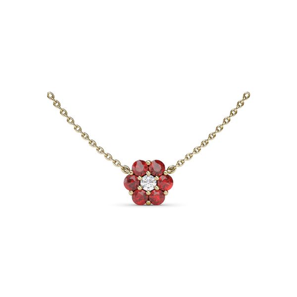 Floral Ruby and Diamond Necklace  Cornell's Jewelers Rochester, NY