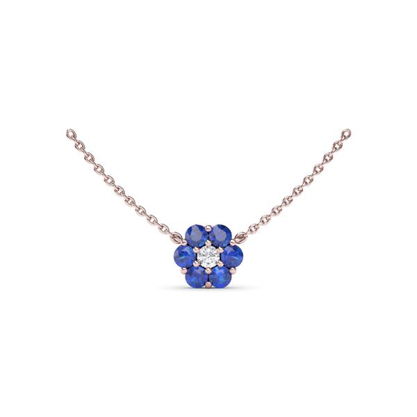 Floral Sapphire and Diamond Necklace  Lake Oswego Jewelers Lake Oswego, OR