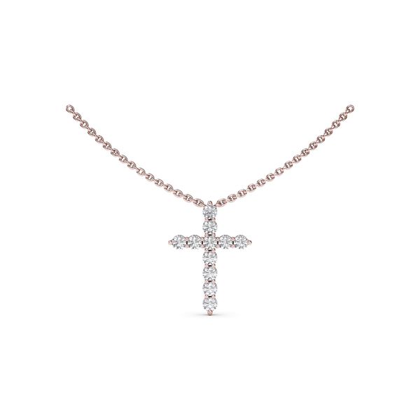 Diamond Prong Cross Necklace Castle Couture Fine Jewelry Manalapan, NJ