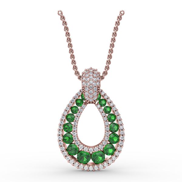Steal The Spotlight Emerald and Diamond Pendant  Gaines Jewelry Flint, MI