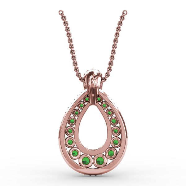 Steal The Spotlight Emerald and Diamond Pendant  Image 3 Gaines Jewelry Flint, MI