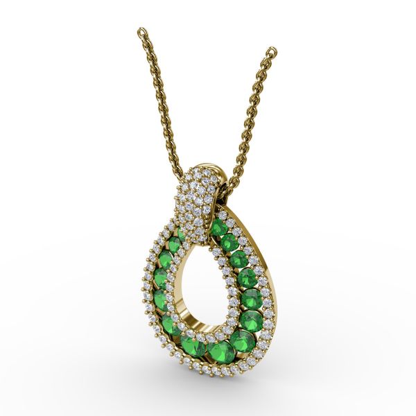 Steal The Spotlight Emerald and Diamond Pendant  Image 2 D. Geller & Son Jewelers Atlanta, GA