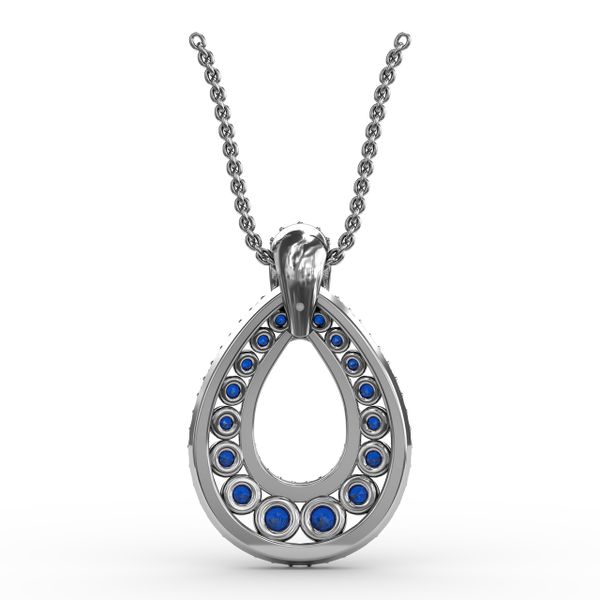 Steal The Spotlight Sapphire and Diamond Pendant  Image 3 Cornell's Jewelers Rochester, NY