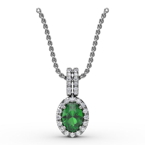 Sophisticated Emerald and Diamond Pendant  Reed & Sons Sedalia, MO