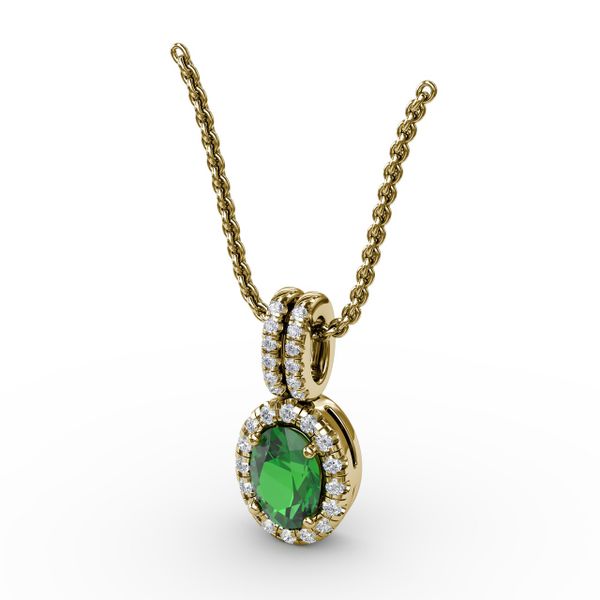 Sophisticated Emerald and Diamond Pendant  Image 2 P.K. Bennett Jewelers Mundelein, IL