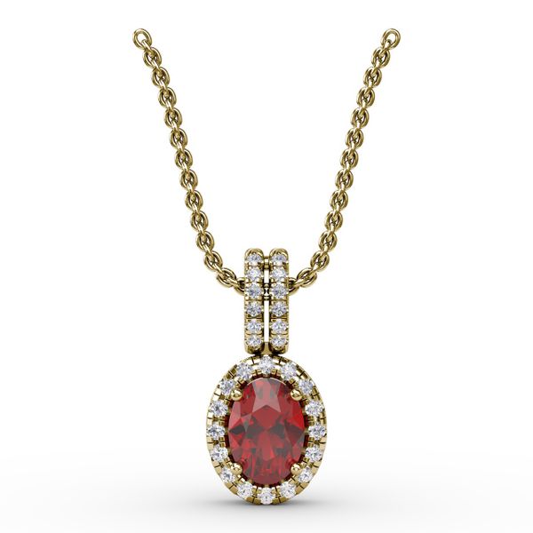 Sophisticated Ruby and Diamond Pendant  P.K. Bennett Jewelers Mundelein, IL