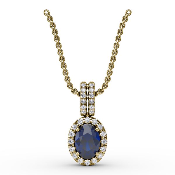 Sophisticated Sapphire and Diamond Pendant  Falls Jewelers Concord, NC