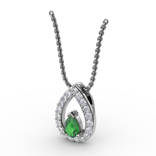Tears of Love Emerald and Diamond Pendant  Image 2 D. Geller & Son Jewelers Atlanta, GA