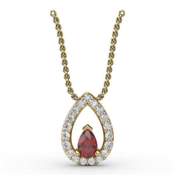 Tears of Love Ruby and Diamond Pendant  Gaines Jewelry Flint, MI