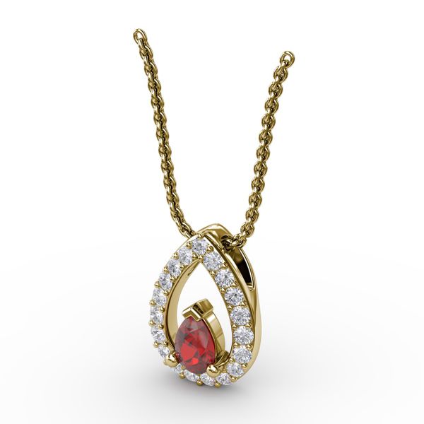 Tears of Love Ruby and Diamond Pendant  Image 2 Parris Jewelers Hattiesburg, MS