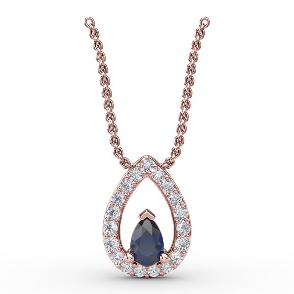 Tears of Love Sapphire and Diamond Pendant  Falls Jewelers Concord, NC