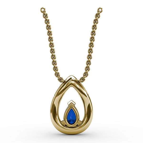 Tears of Love Sapphire and Diamond Pendant  Image 3 Falls Jewelers Concord, NC
