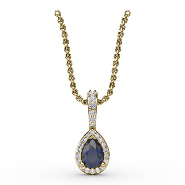 Statement Sapphire and Diamond Pendant Falls Jewelers Concord, NC
