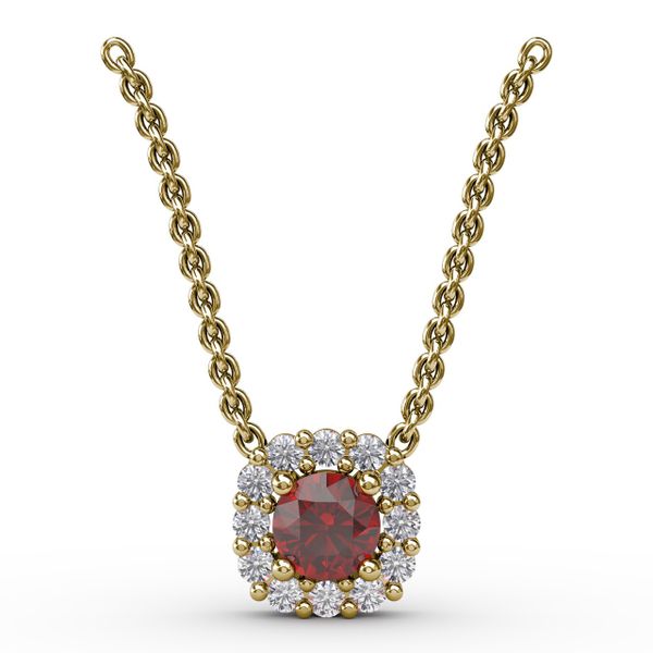 Classic Round Ruby and Diamond Pendant Selman's Jewelers-Gemologist McComb, MS