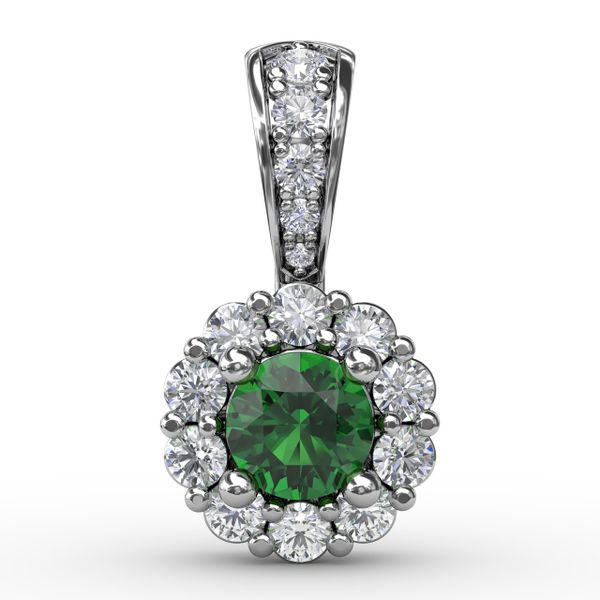 Halo Emerald and Diamond Pendant  Jacqueline's Fine Jewelry Morgantown, WV