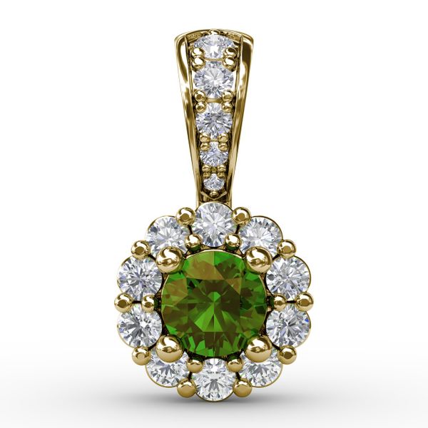 Halo Emerald and Diamond Pendant  Falls Jewelers Concord, NC