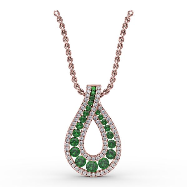 Infinity Loop Emerald Pendant  Castle Couture Fine Jewelry Manalapan, NJ