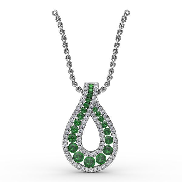Infinity Loop Emerald Pendant  The Diamond Center Claremont, CA