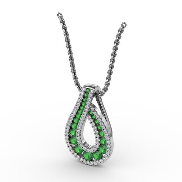 Infinity Loop Emerald Pendant  Image 2 Lake Oswego Jewelers Lake Oswego, OR