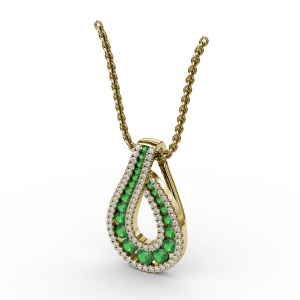Infinity Loop Emerald Pendant  Image 2 P.K. Bennett Jewelers Mundelein, IL