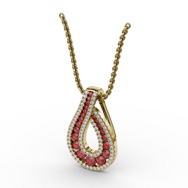 Infinity Loop Ruby Pendant  Image 2 Sanders Diamond Jewelers Pasadena, MD