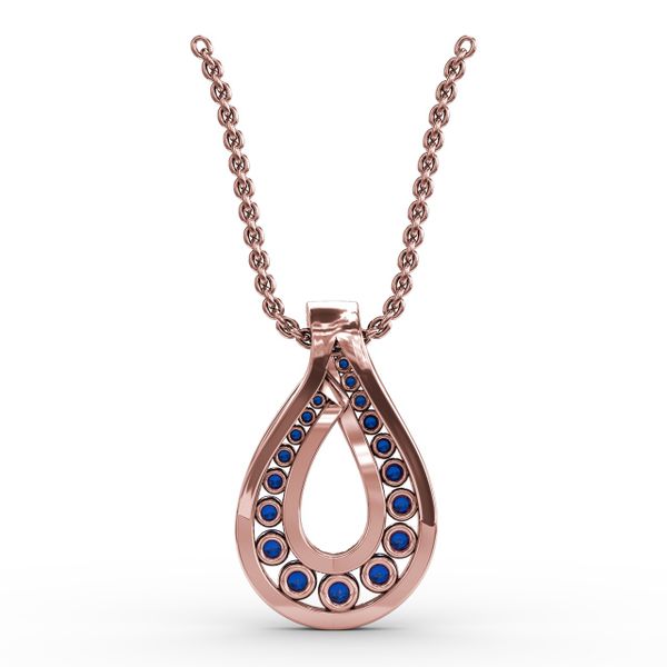 Infinity Loop Sapphire Pendant  Image 3 D. Geller & Son Jewelers Atlanta, GA