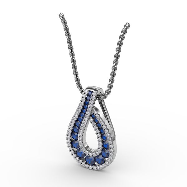 Infinity Loop Sapphire Pendant  Image 2 Gaines Jewelry Flint, MI