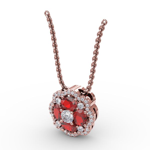 Love in Bloom Ruby and Diamond Pendant  Image 2 Shannon Jewelers Spring, TX