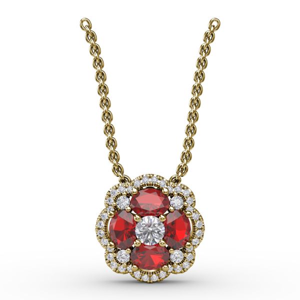 Love in Bloom Ruby and Diamond Pendant  Bell Jewelers Murfreesboro, TN