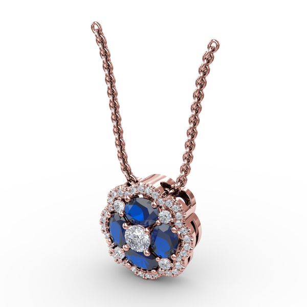 Love in Bloom Sapphire and Diamond Pendant  Image 2 LeeBrant Jewelry & Watch Co Sandy Springs, GA