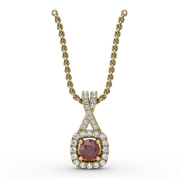 Halo Ruby and Diamond Pendant  Conti Jewelers Endwell, NY