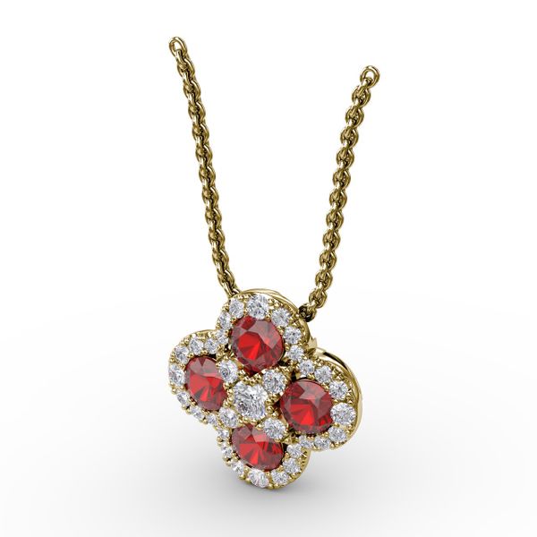 Flower Ruby and Diamond Pendant  Image 2 Conti Jewelers Endwell, NY