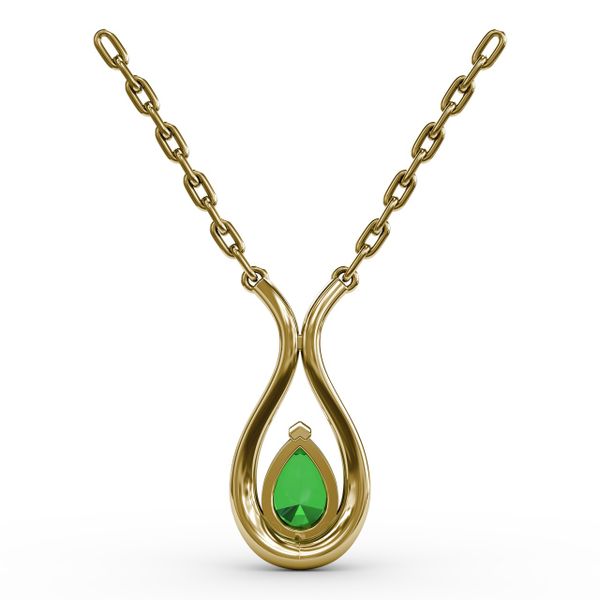 Feel The Love Emerald and Diamond Pendant Image 3 Parris Jewelers Hattiesburg, MS