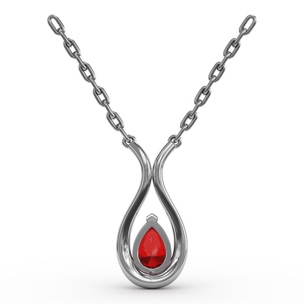 Feel The Love Ruby and Diamond Pendant Image 3 Shannon Jewelers Spring, TX