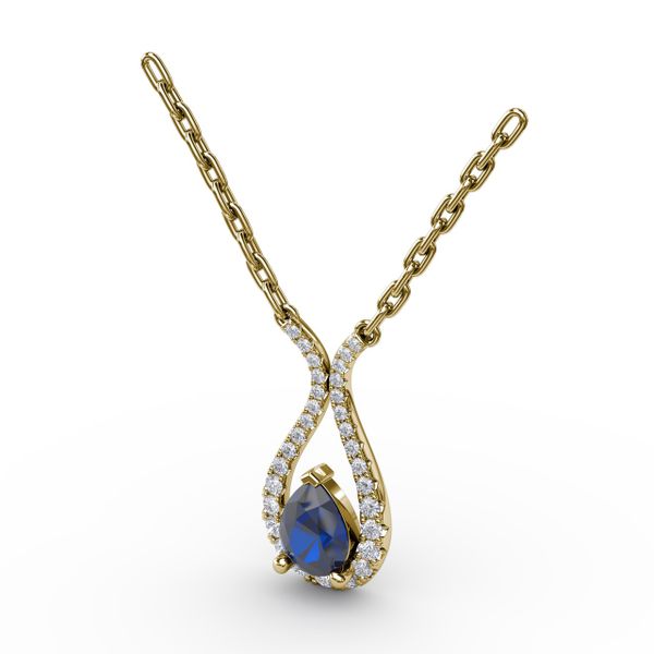 Feel The Love Sapphire and Diamond Pendant Image 2 Castle Couture Fine Jewelry Manalapan, NJ