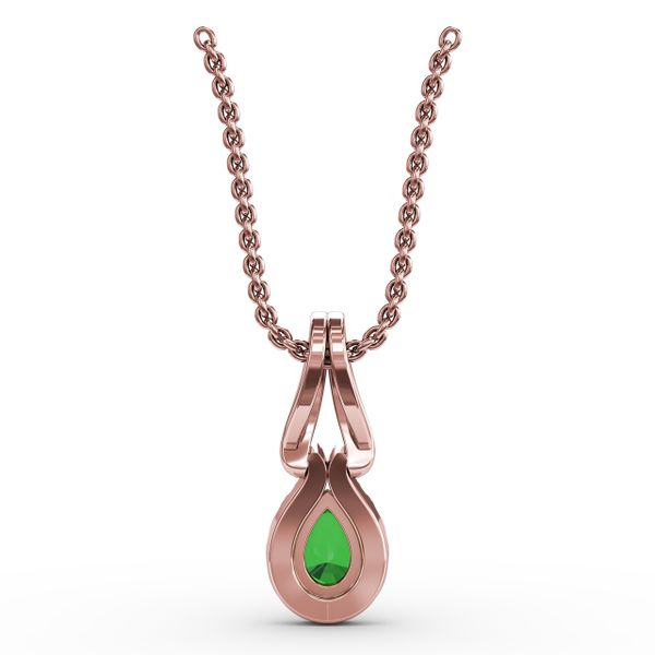 Make A Statement Emerald and Diamond Pendant Image 3 S. Lennon & Co Jewelers New Hartford, NY