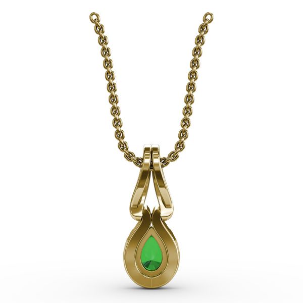 Make A Statement Emerald and Diamond Pendant Image 3 John Herold Jewelers Randolph, NJ