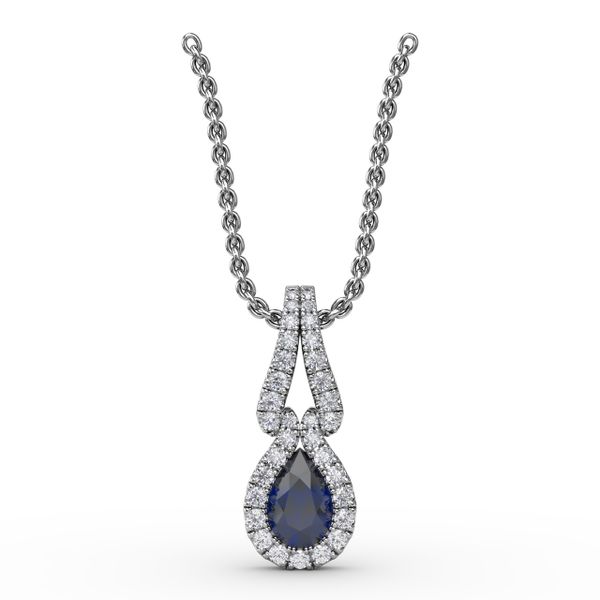 Make A Statement Sapphire and Diamond Pendant Sanders Diamond Jewelers Pasadena, MD