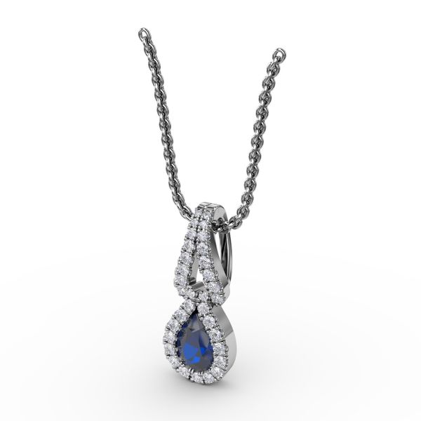 Make A Statement Sapphire and Diamond Pendant Image 2 S. Lennon & Co Jewelers New Hartford, NY
