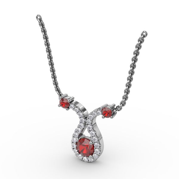 Full of Life Ruby and Diamond Pendant Image 2 Parris Jewelers Hattiesburg, MS