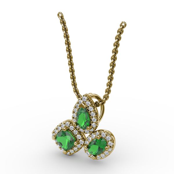 Never Dull Your Shine Emerald and Diamond Pendant Image 2 Gaines Jewelry Flint, MI