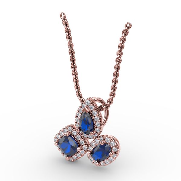Never Dull Your Shine Sapphire and Diamond Pendant Image 2 Perry's Emporium Wilmington, NC
