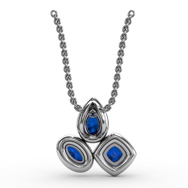 Never Dull Your Shine Sapphire and Diamond Pendant Image 3 Perry's Emporium Wilmington, NC