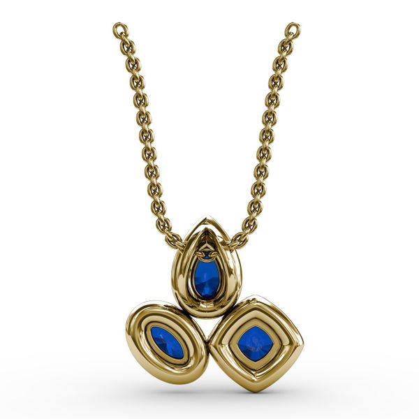 Never Dull Your Shine Sapphire and Diamond Pendant Image 3 Milano Jewelers Pembroke Pines, FL