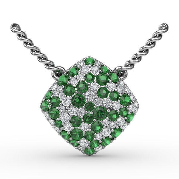 Up The Glam Emerald And Diamond Pendant  Conti Jewelers Endwell, NY