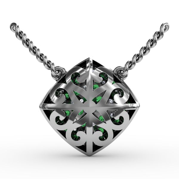 Up The Glam Emerald And Diamond Pendant  Image 3 Graham Jewelers Wayzata, MN