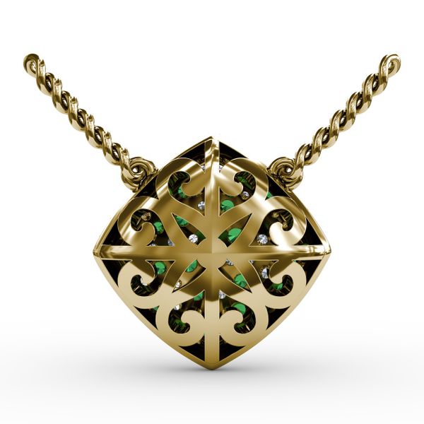 Up The Glam Emerald And Diamond Pendant  Image 3 Conti Jewelers Endwell, NY