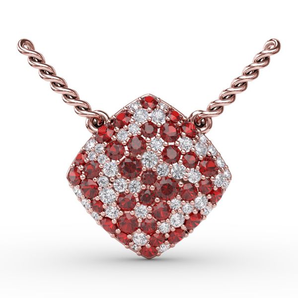 Up The Glam Ruby And Diamond Pendant  Gaines Jewelry Flint, MI