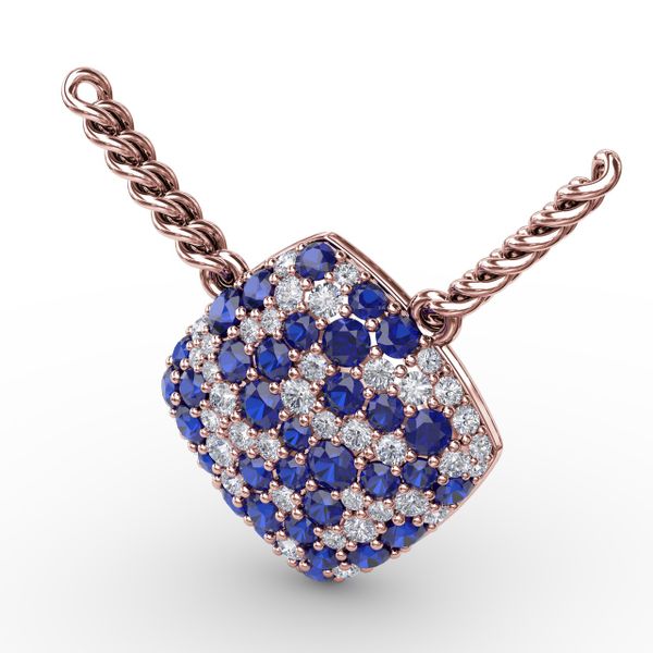 Up The Glam Sapphire And Diamond Pendant  Image 2 Selman's Jewelers-Gemologist McComb, MS
